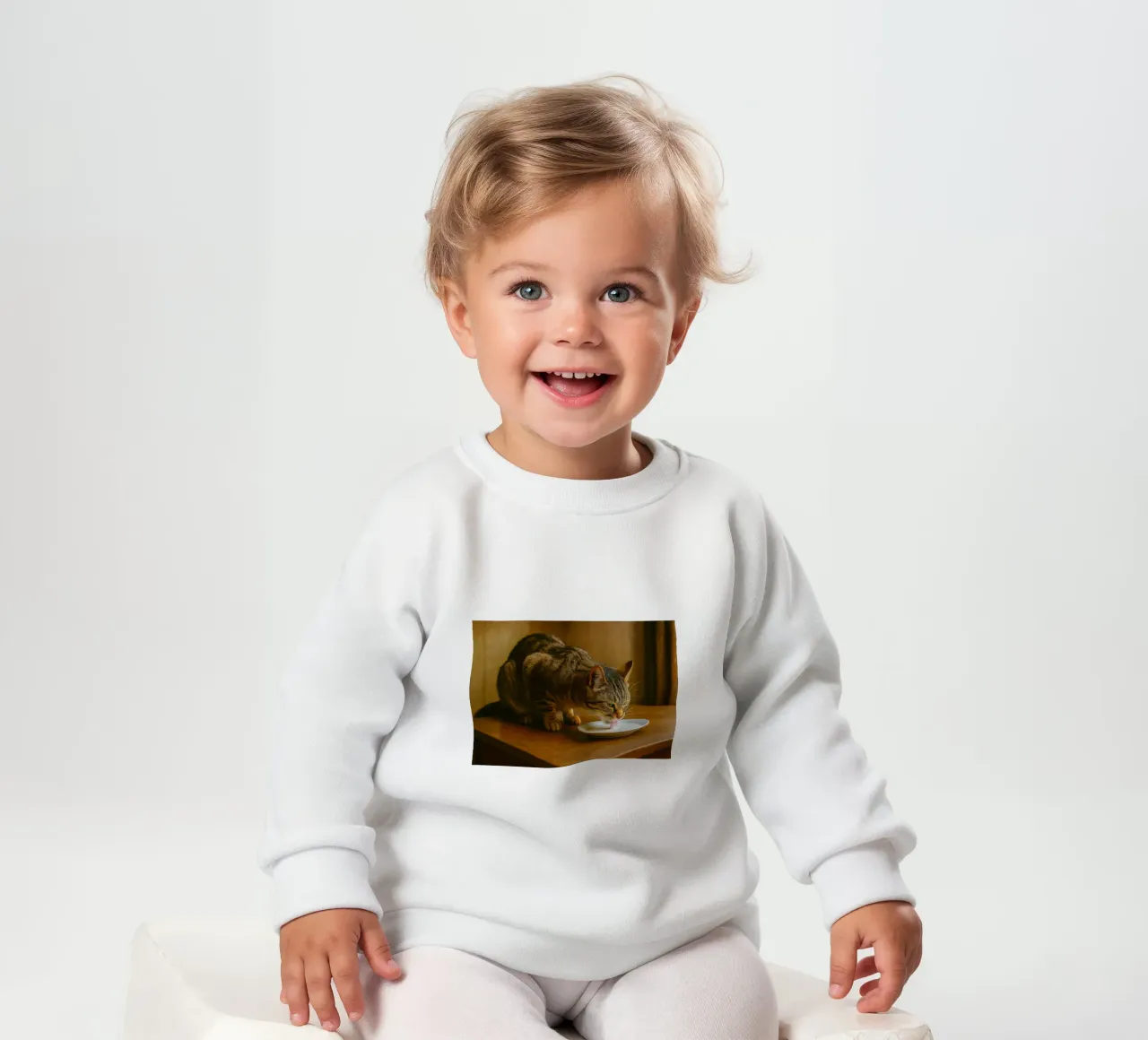 gatto beve latte felpa neonato da tamarind