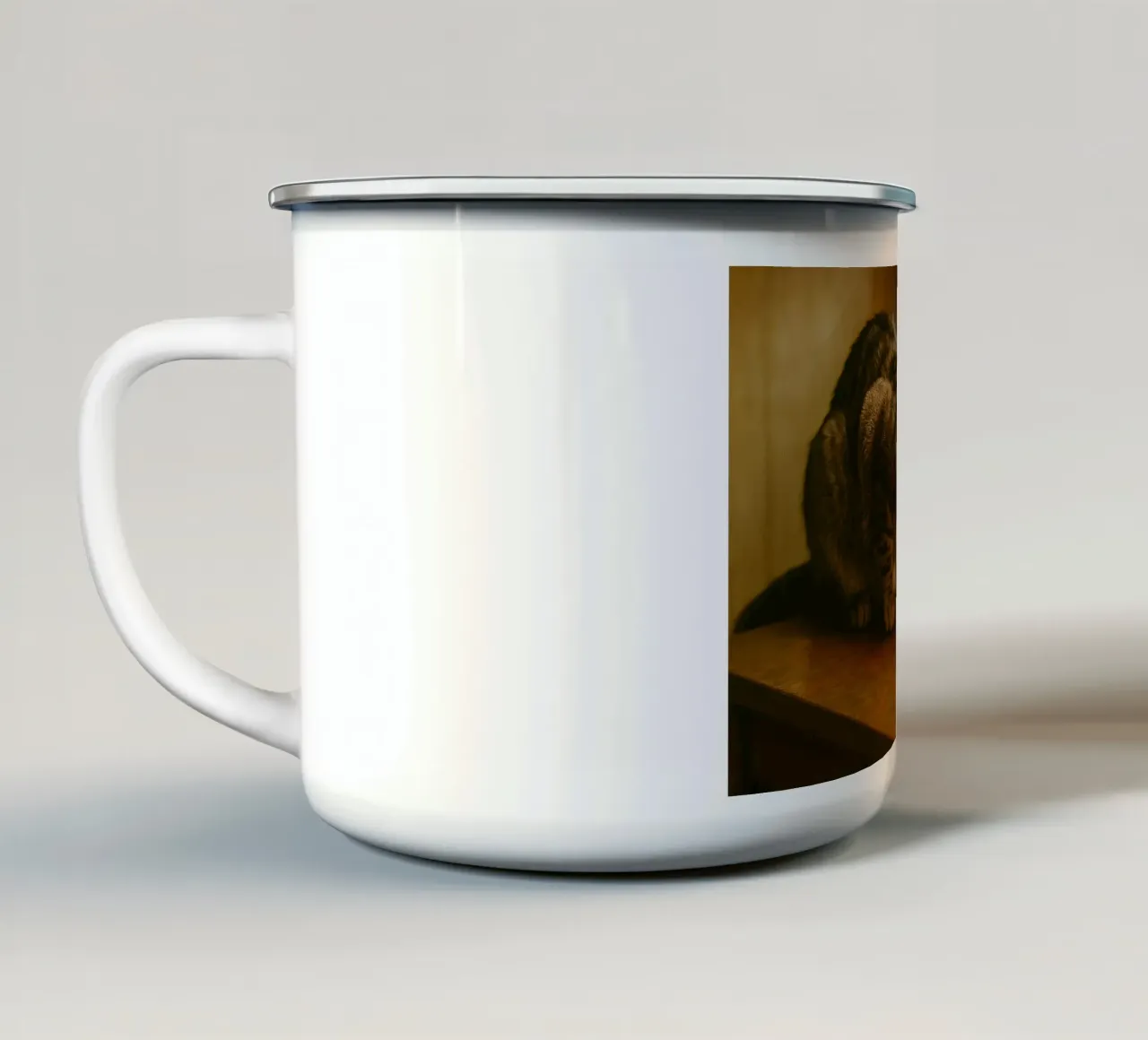 gatto beve latte tazza in smalto da tamarind