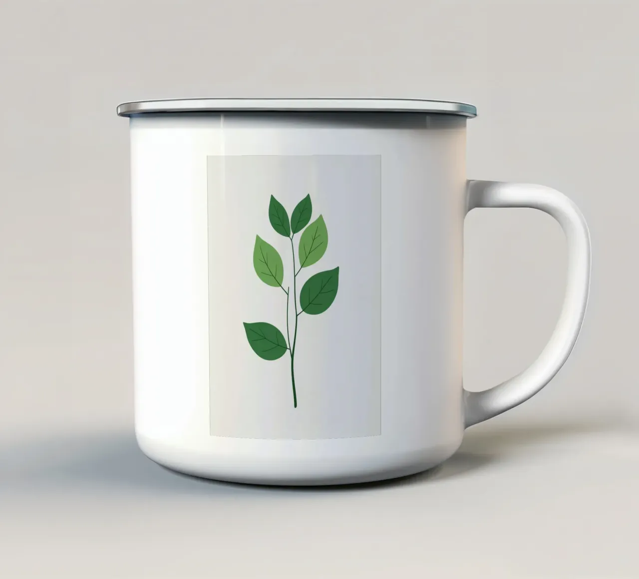 Ramo semplice con 3 foglie tazza in smalto da Botanical Gallery