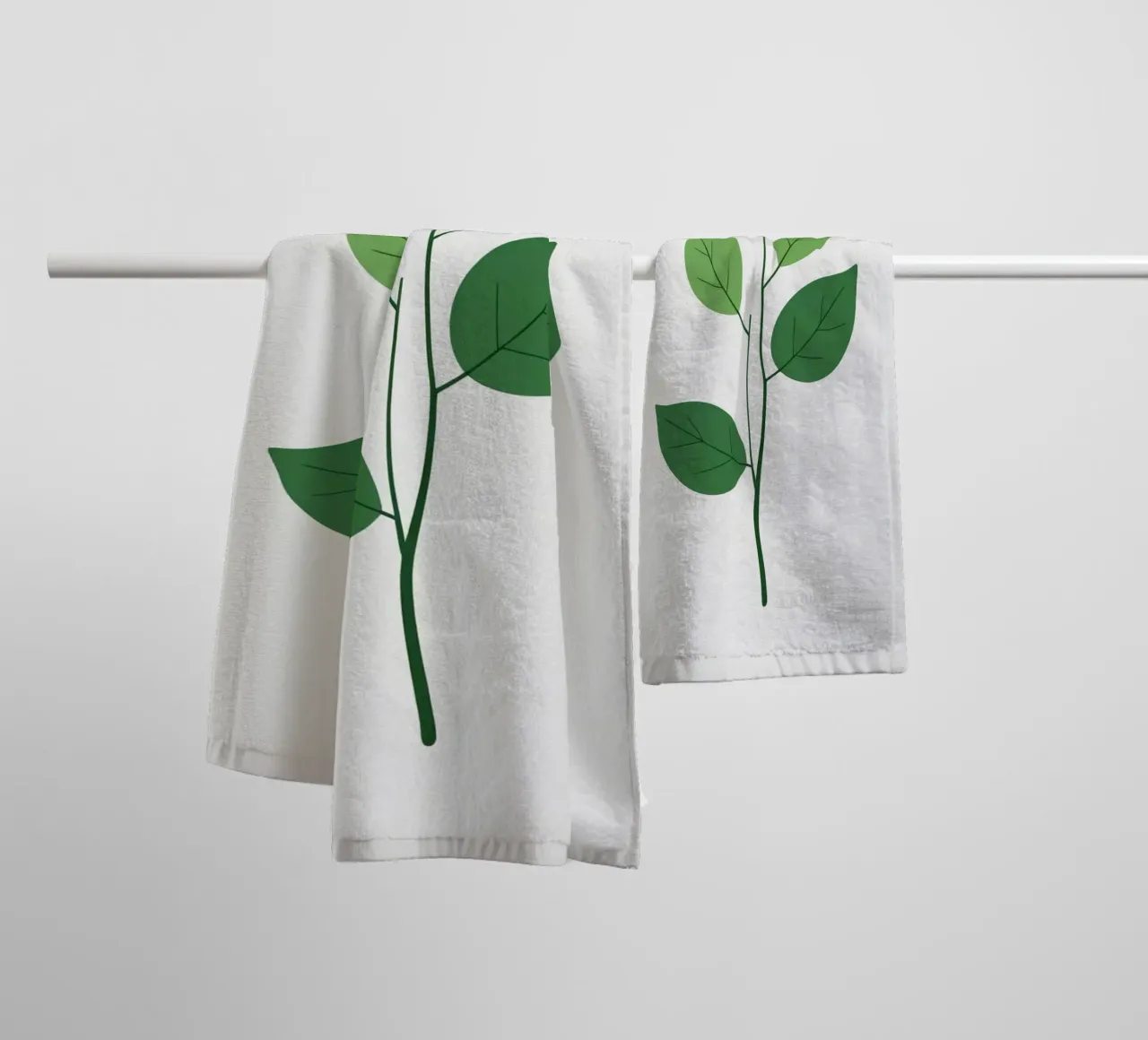 Ramo semplice con 3 foglie asciugamano da bagno da Botanical Gallery