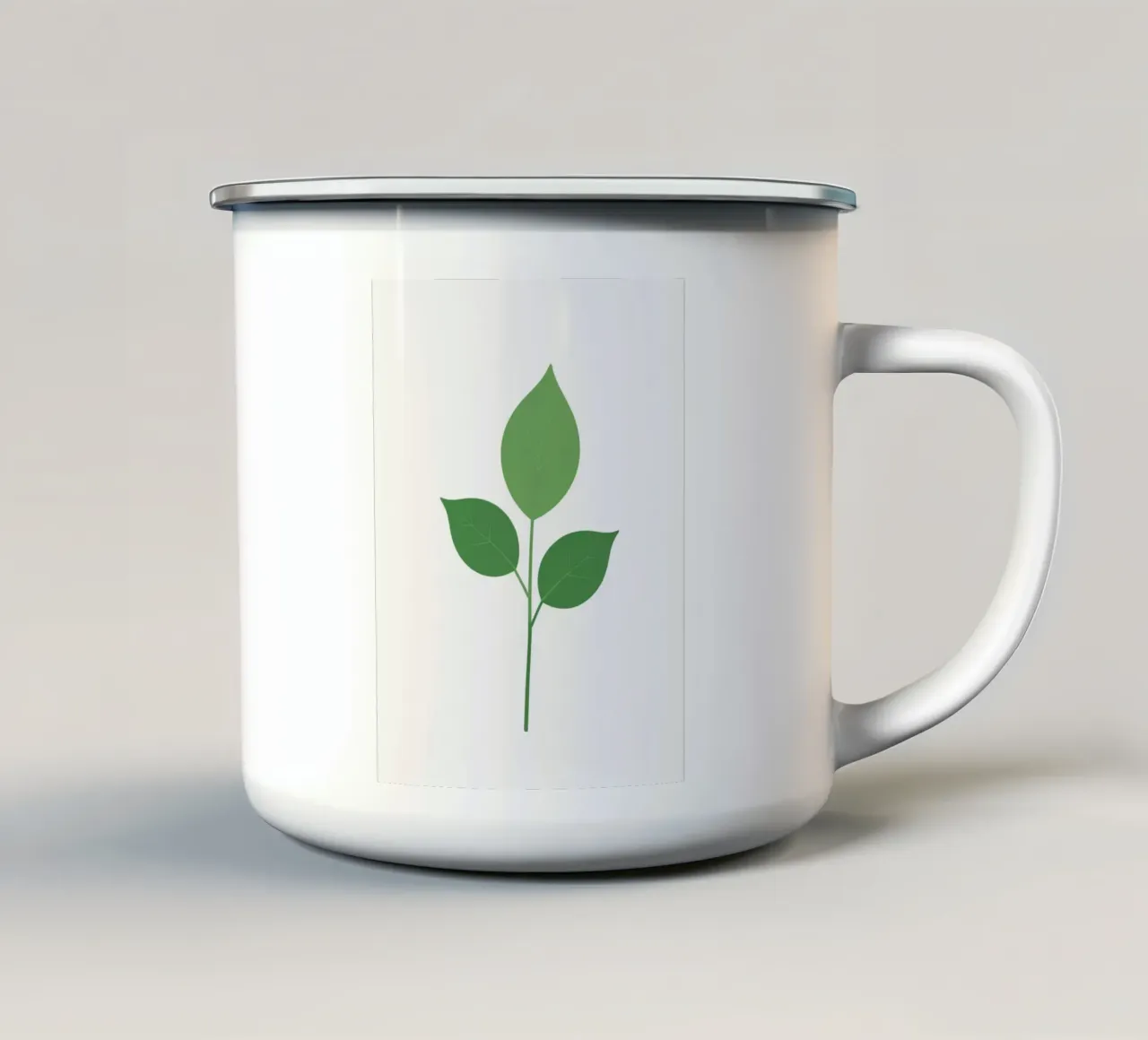 Ramo semplice con 3 foglie tazza in smalto da Botanical Gallery