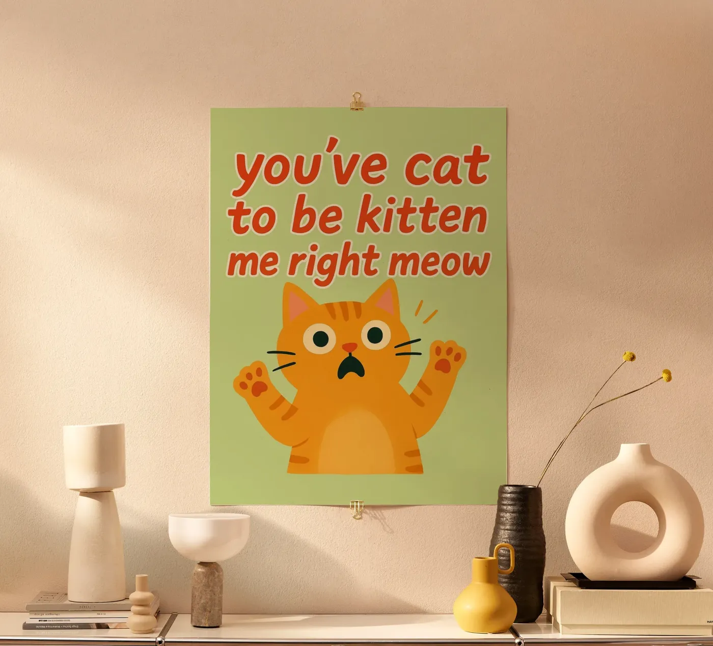 grappige kat poster van Plumpz