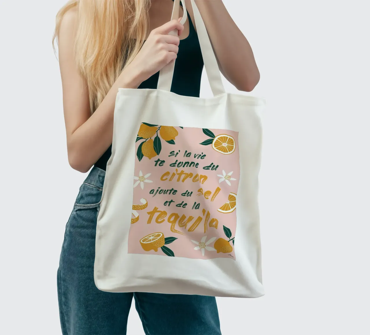 si la vie te donne du citron, ajoute du sel et de la tequila borsa in juta da alice