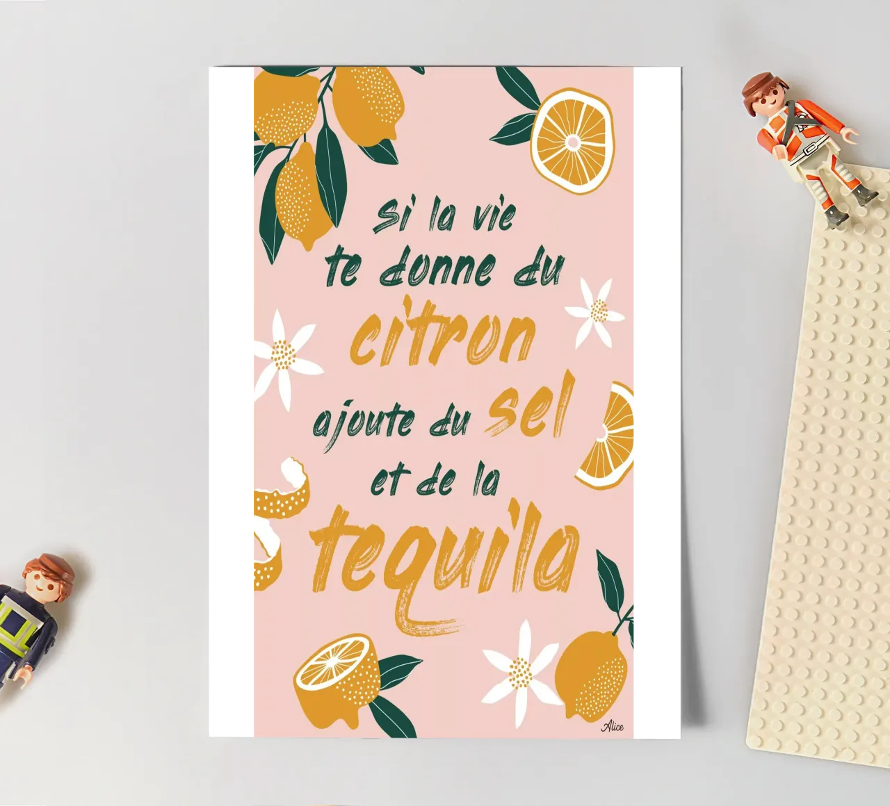 si la vie te donne du citron, ajoute du sel et de la tequila foglio adesivo da alice