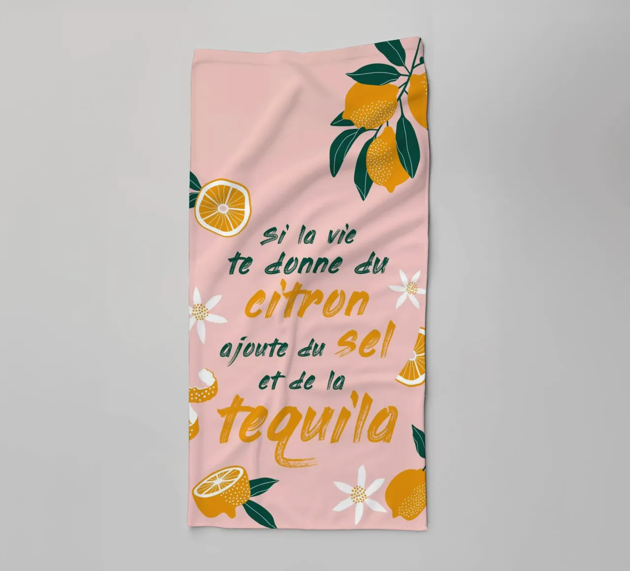 si la vie te donne du citron, ajoute du sel et de la tequila asciugamano da bagno da alice
