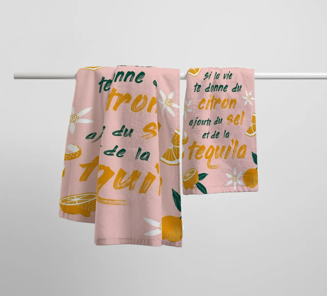 si la vie te donne du citron, ajoute du sel et de la tequila asciugamano da bagno da alice