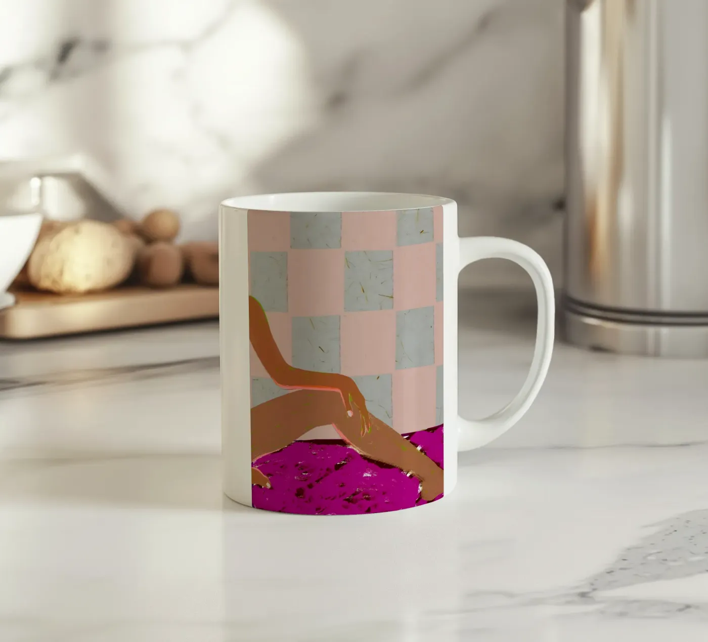 Checked Out ceramic mug by 83oranges.com