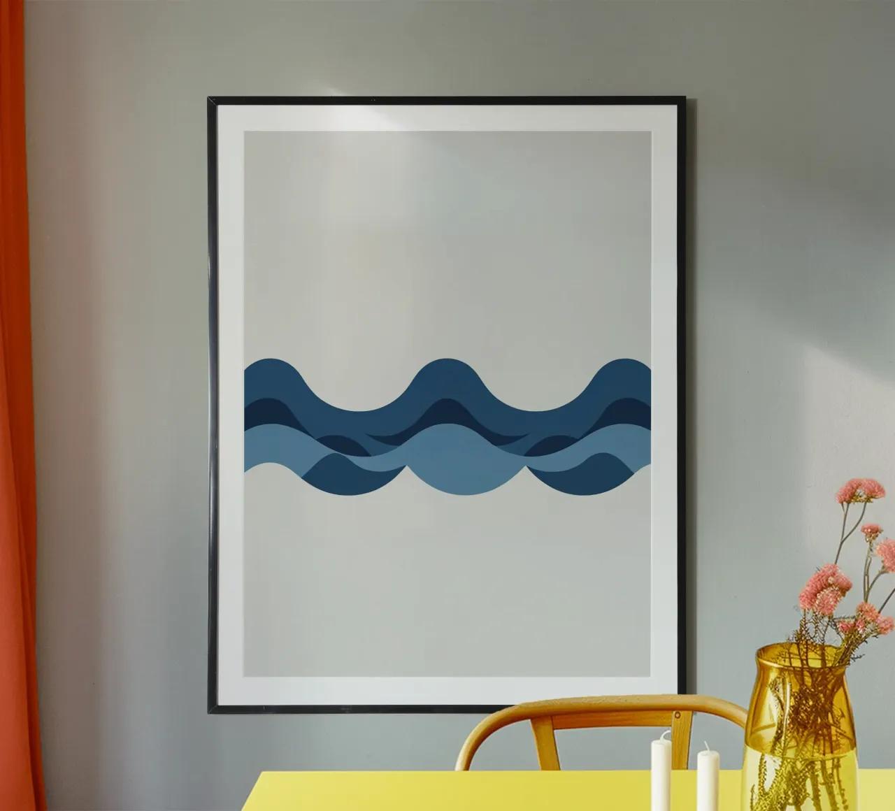 Drie golfvormen poster van LIFESTYLE OBJECTS