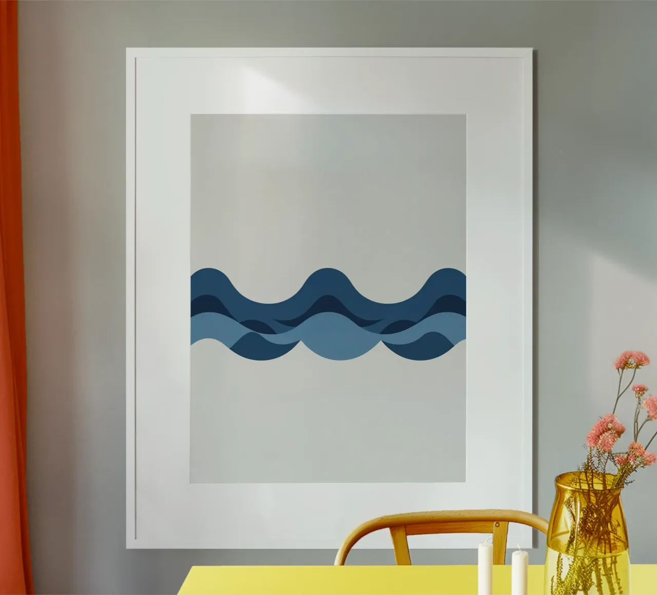 Drie golfvormen poster van LIFESTYLE OBJECTS