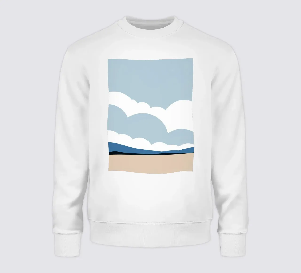 Simple horizontal line dividing composition sweatshirt by LIFESTYLE OBJECTS