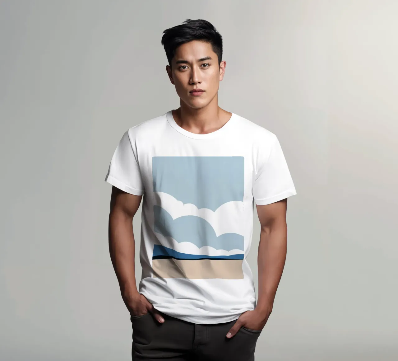 Semplice linea orizzontale che divide la composizione t-shirt da LIFESTYLE OBJECTS