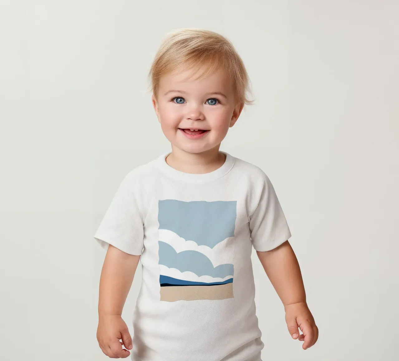 Semplice linea orizzontale che divide la composizione maglietta neonato da LIFESTYLE OBJECTS