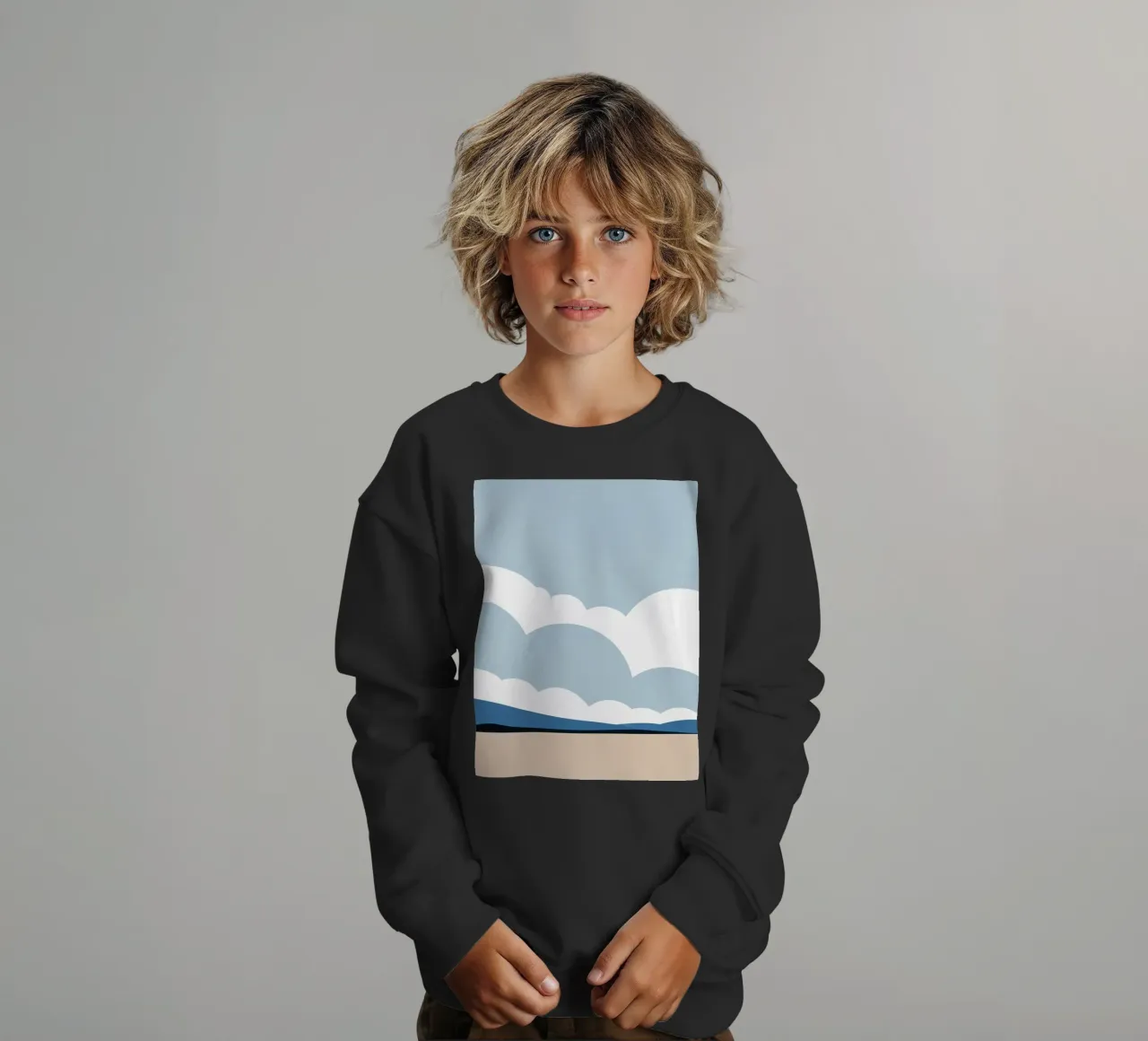 Semplice linea orizzontale che divide la composizione felpa bambino da LIFESTYLE OBJECTS