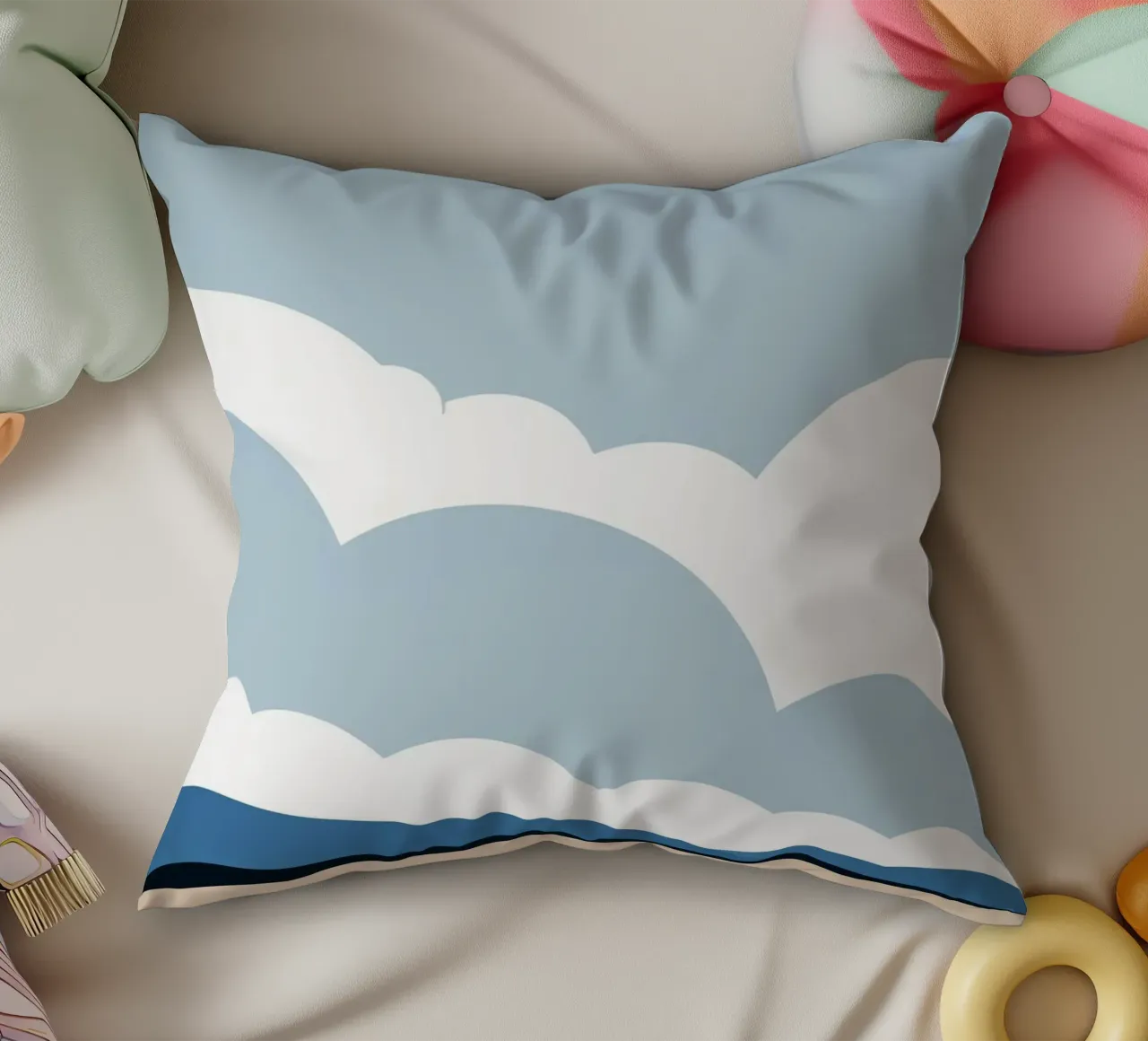Semplice linea orizzontale che divide la composizione cuscino da LIFESTYLE OBJECTS