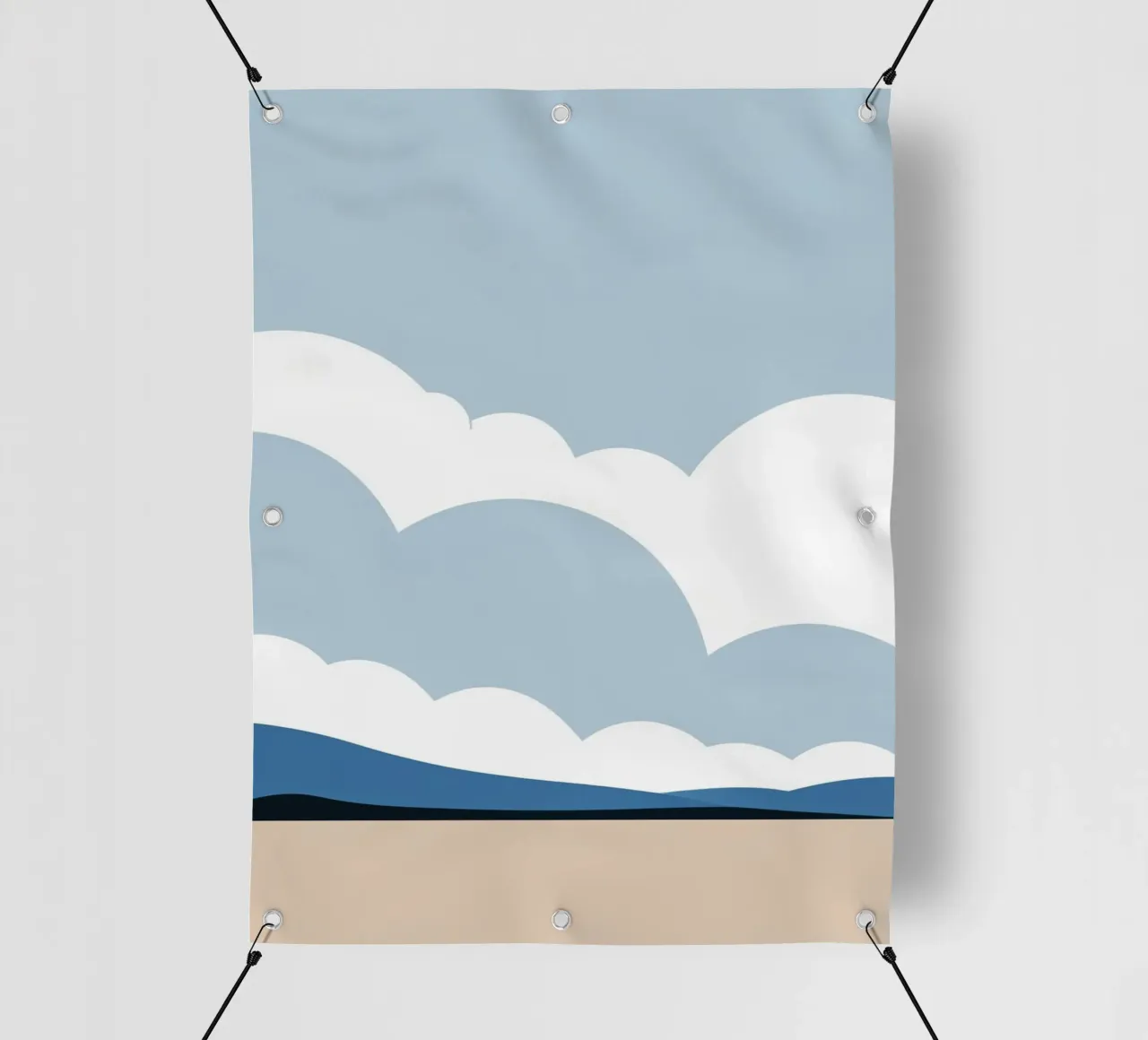 Semplice linea orizzontale che divide la composizione telo in pvc da LIFESTYLE OBJECTS