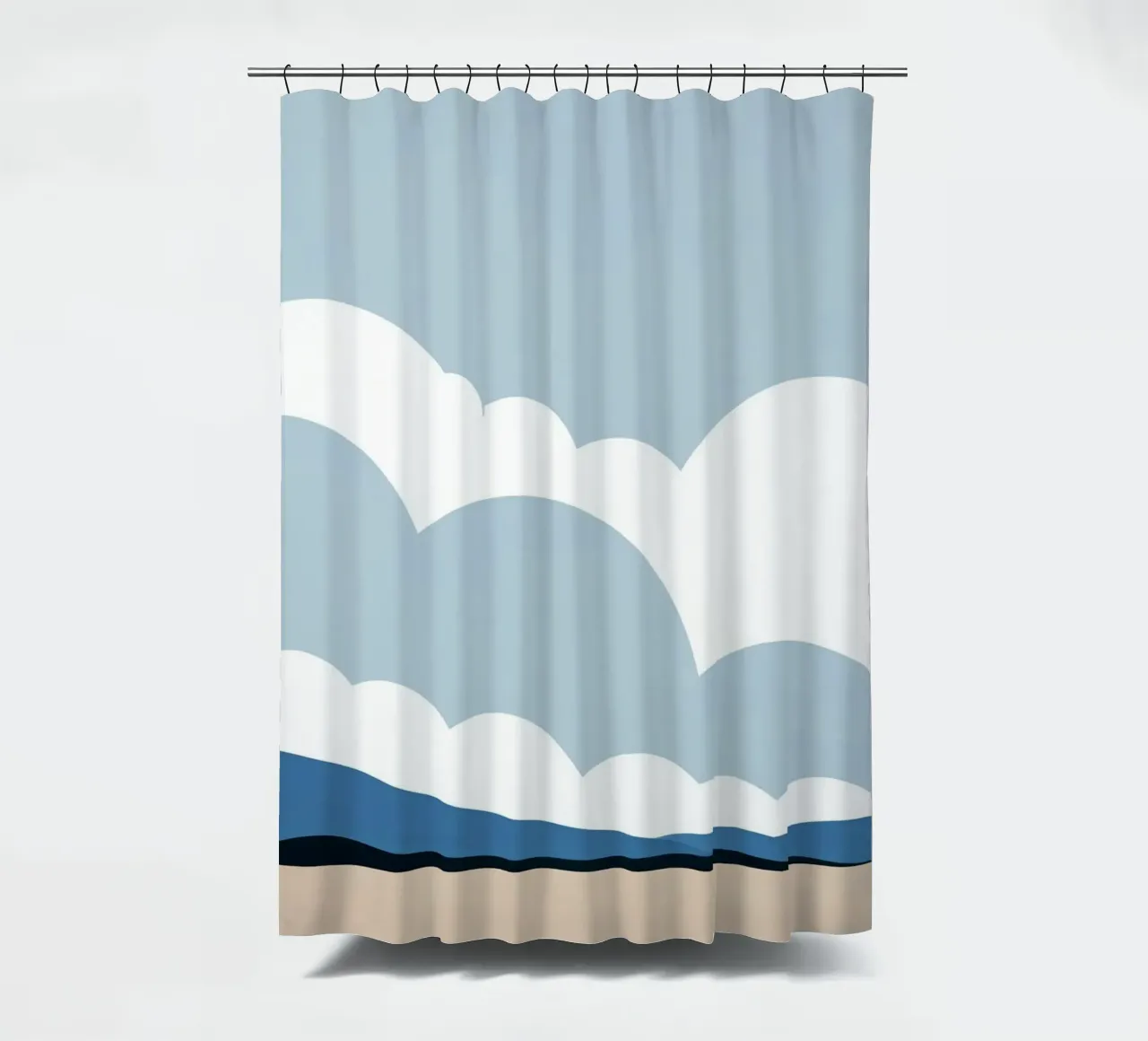 Semplice linea orizzontale che divide la composizione tenda da doccia da LIFESTYLE OBJECTS