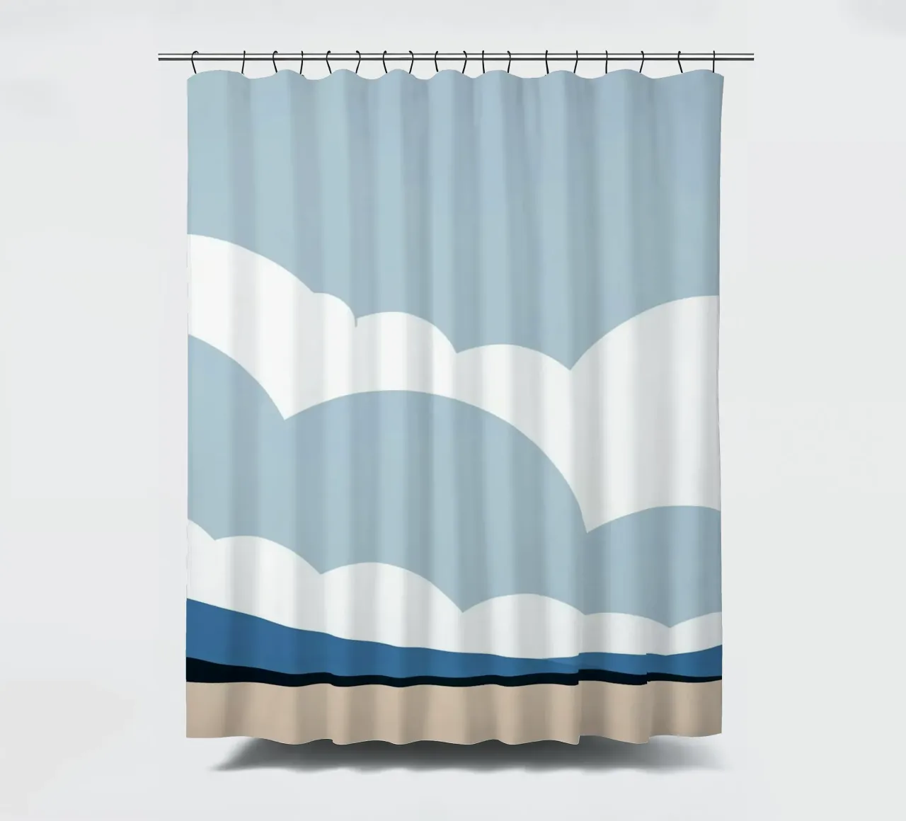 Semplice linea orizzontale che divide la composizione tenda da doccia da LIFESTYLE OBJECTS