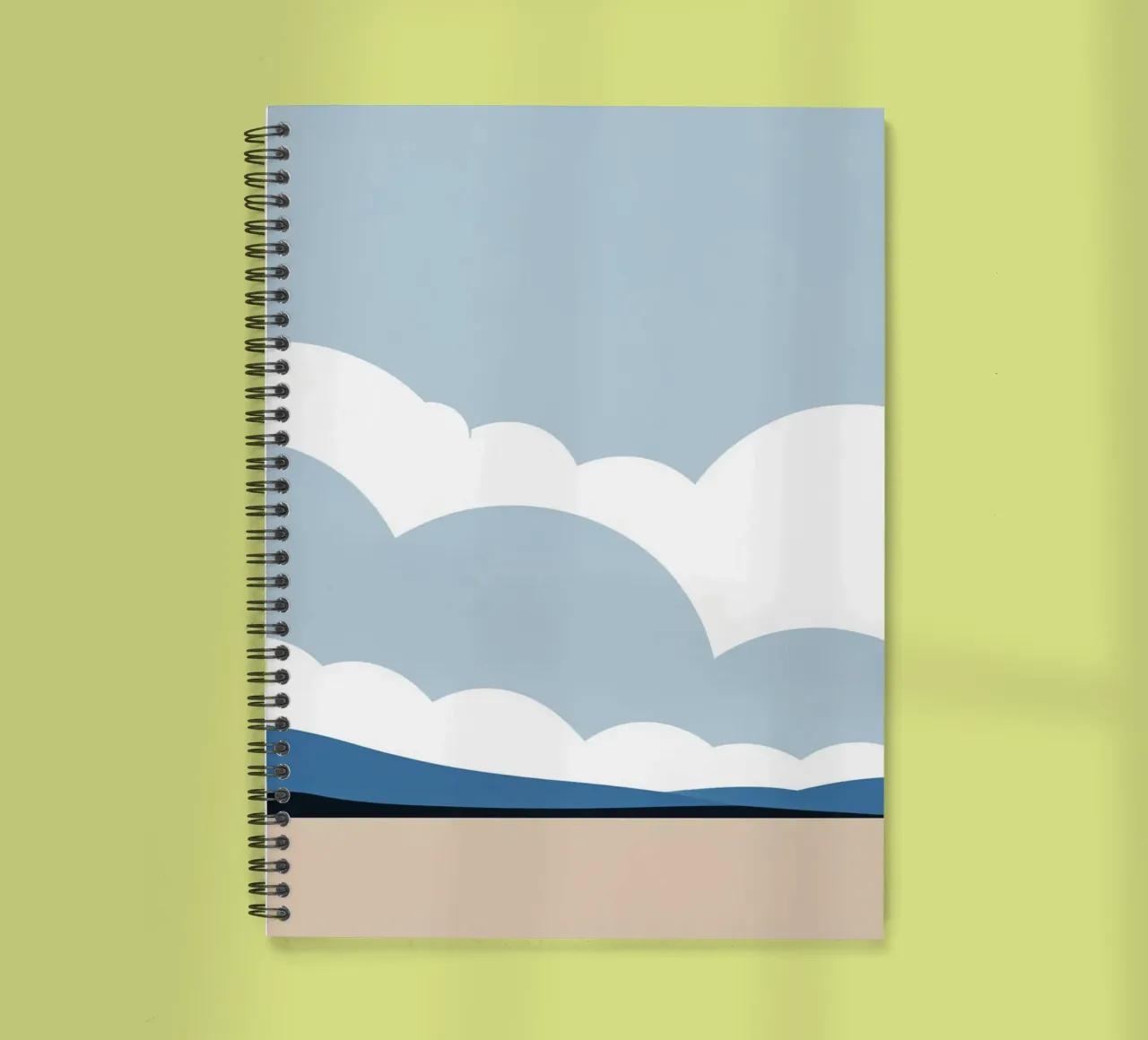 Simple horizontal line dividing composition spiral notebook by LIFESTYLE OBJECTS