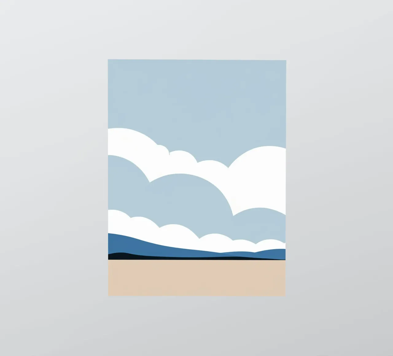 Eenvoudige horizontale lijn die compositie verdeelt sticker van LIFESTYLE OBJECTS