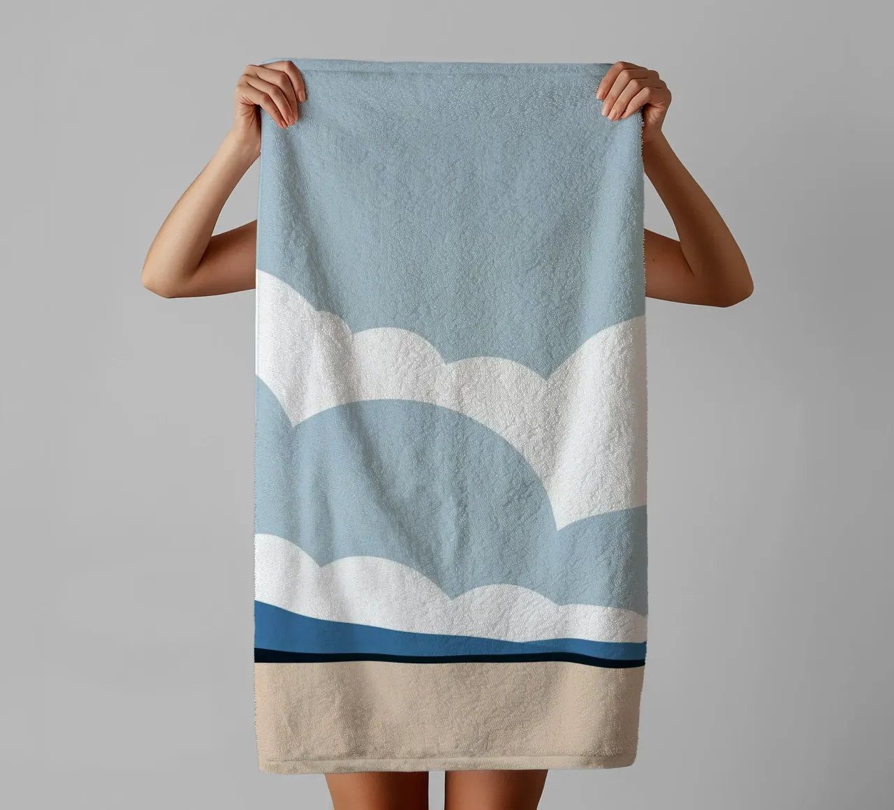 Semplice linea orizzontale che divide la composizione asciugamano da bagno da LIFESTYLE OBJECTS