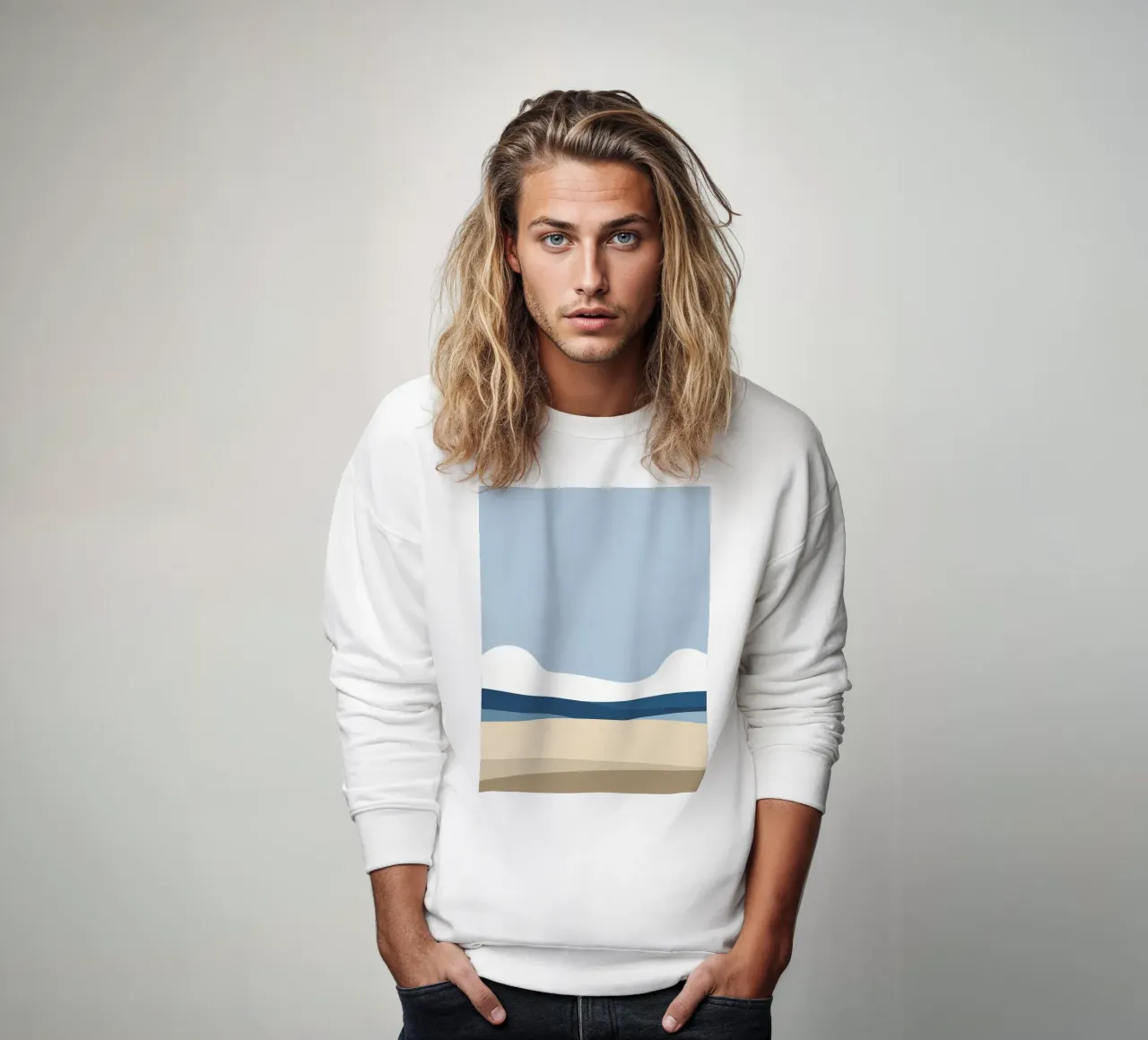 Einfache horizontale Linie, die die Komposition teilt Sweatshirt von LIFESTYLE OBJECTS