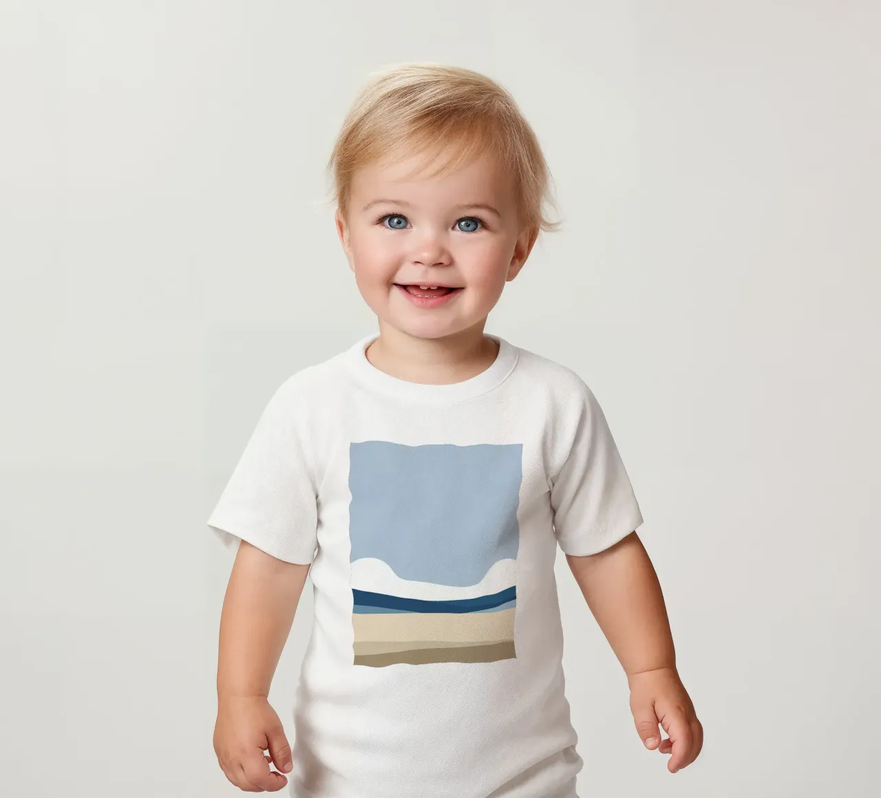 Semplice linea orizzontale che divide la composizione maglietta neonato da LIFESTYLE OBJECTS