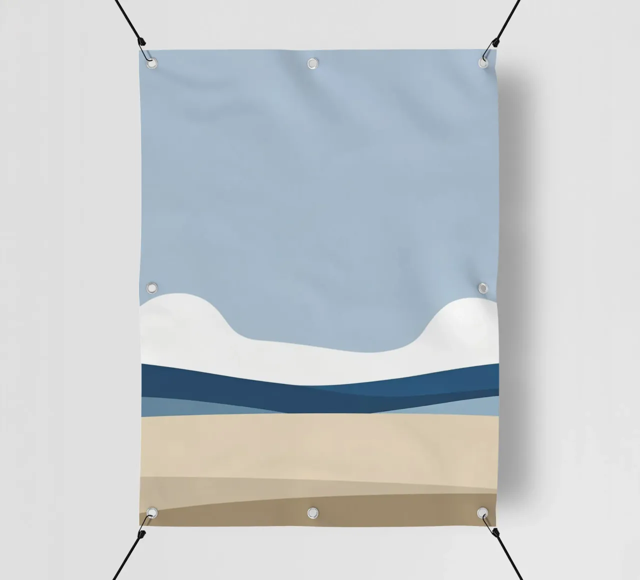 Semplice linea orizzontale che divide la composizione telo in pvc da LIFESTYLE OBJECTS