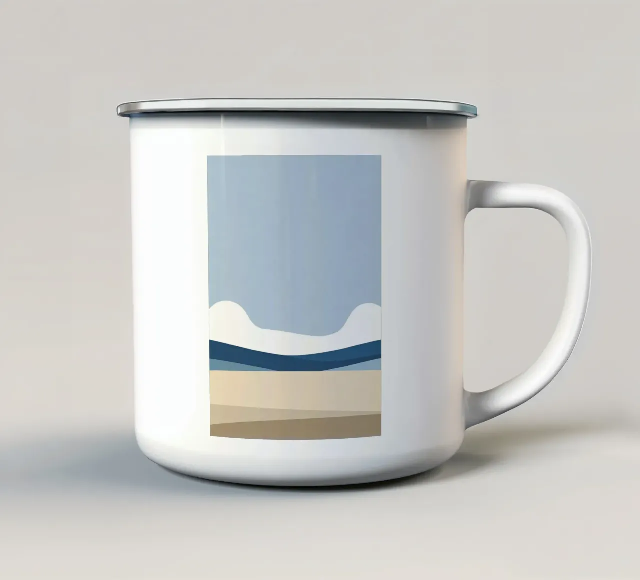 Semplice linea orizzontale che divide la composizione tazza in smalto da LIFESTYLE OBJECTS