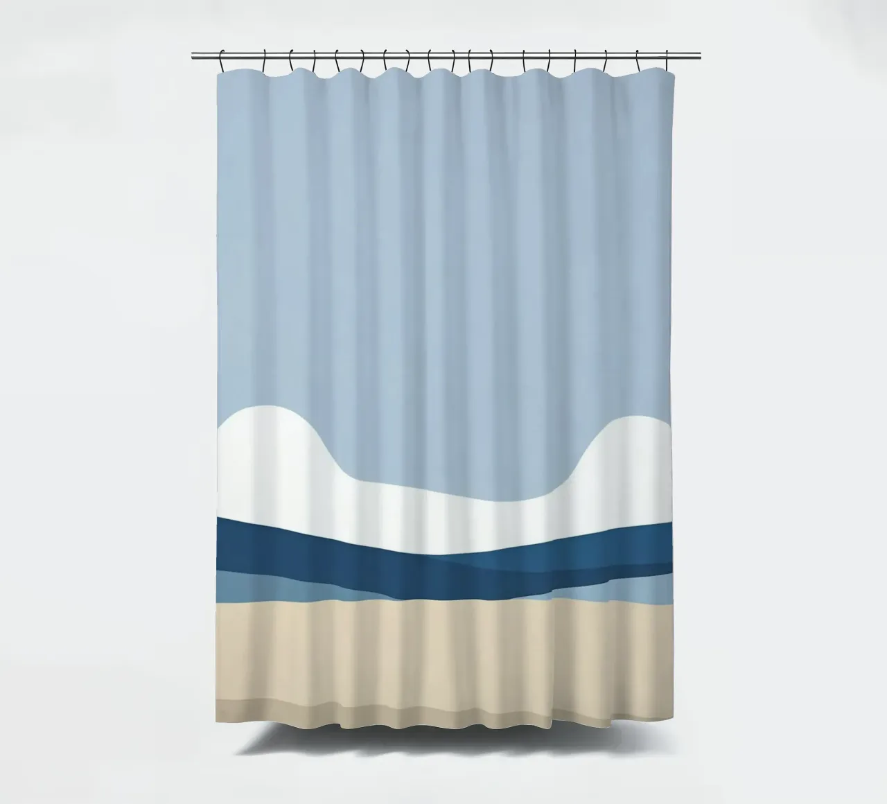 Semplice linea orizzontale che divide la composizione tenda da doccia da LIFESTYLE OBJECTS
