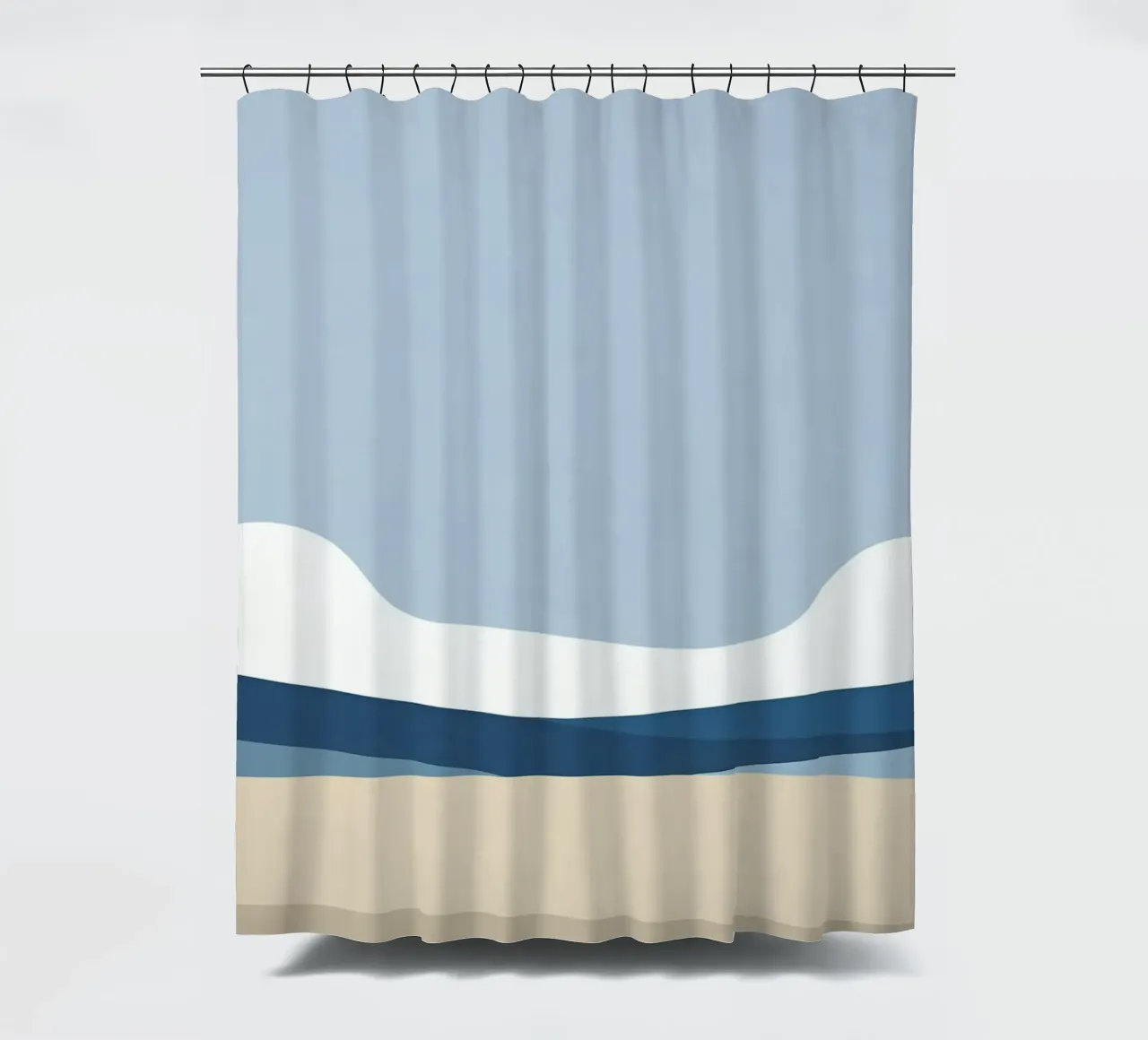 Semplice linea orizzontale che divide la composizione tenda da doccia da LIFESTYLE OBJECTS