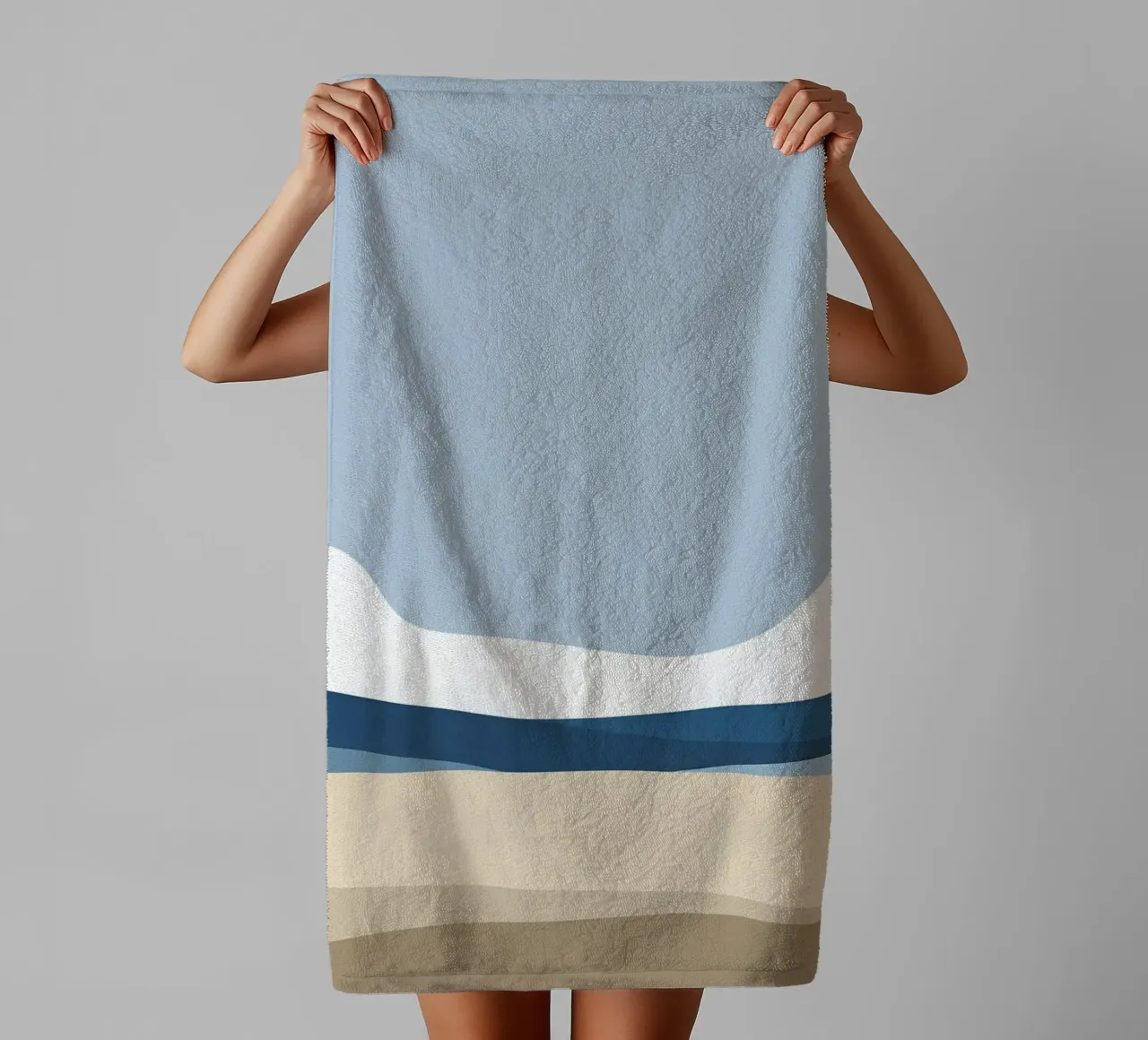 Simple horizontal line dividing composition towel by LIFESTYLE OBJECTS