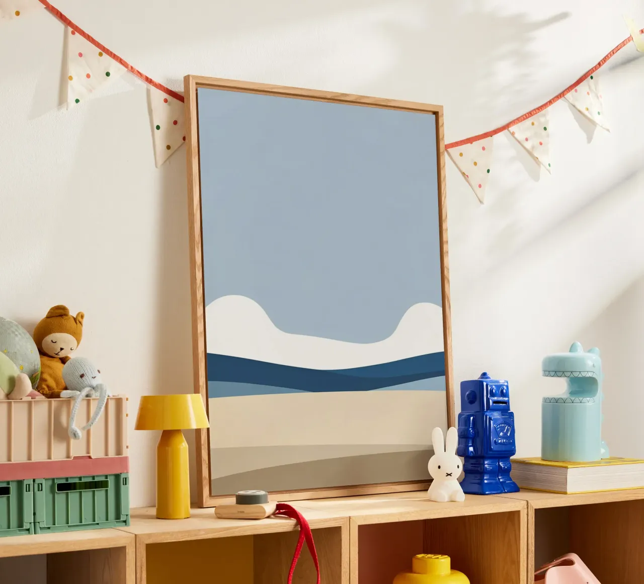 Eenvoudige horizontale lijn die compositie verdeelt acryl van LIFESTYLE OBJECTS