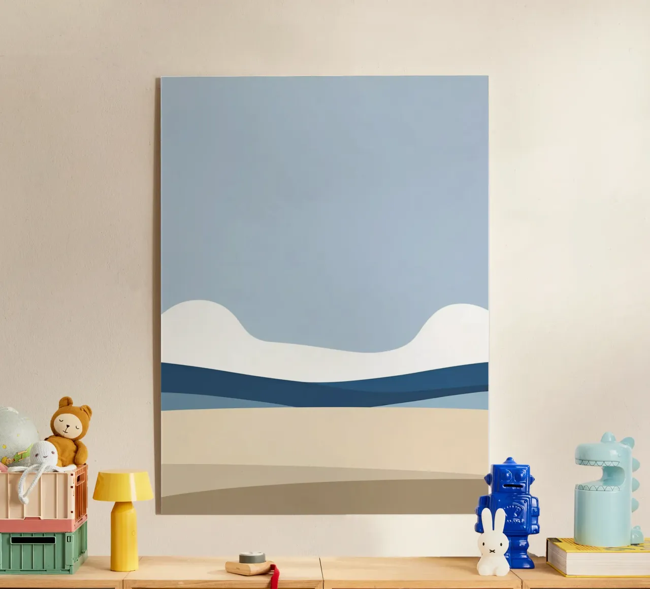 Eenvoudige horizontale lijn die compositie verdeelt acryl van LIFESTYLE OBJECTS