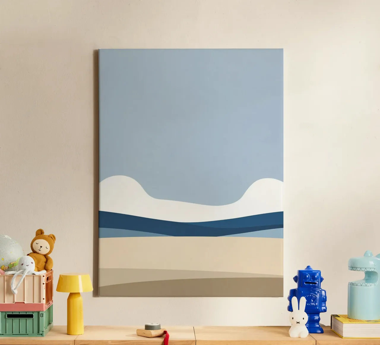 Semplice linea orizzontale che divide la composizione tela da LIFESTYLE OBJECTS