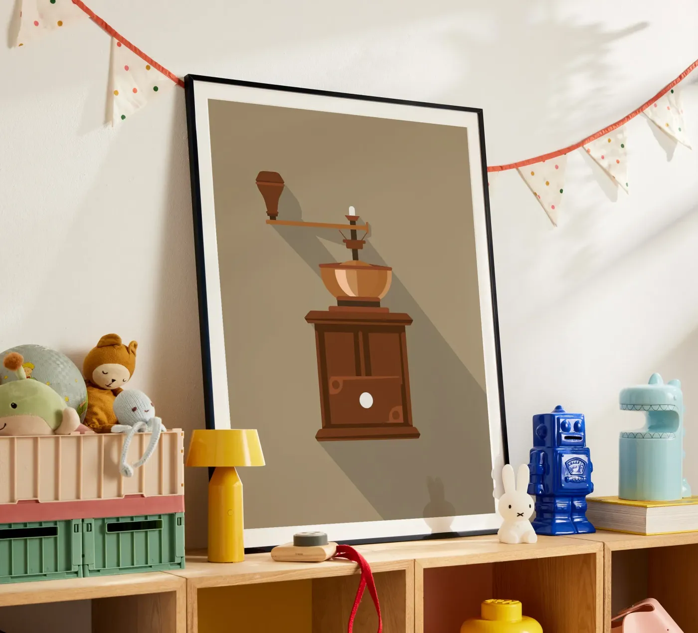 antique hand grinder poster flat design poster by LIFESTYLE OBJECTS