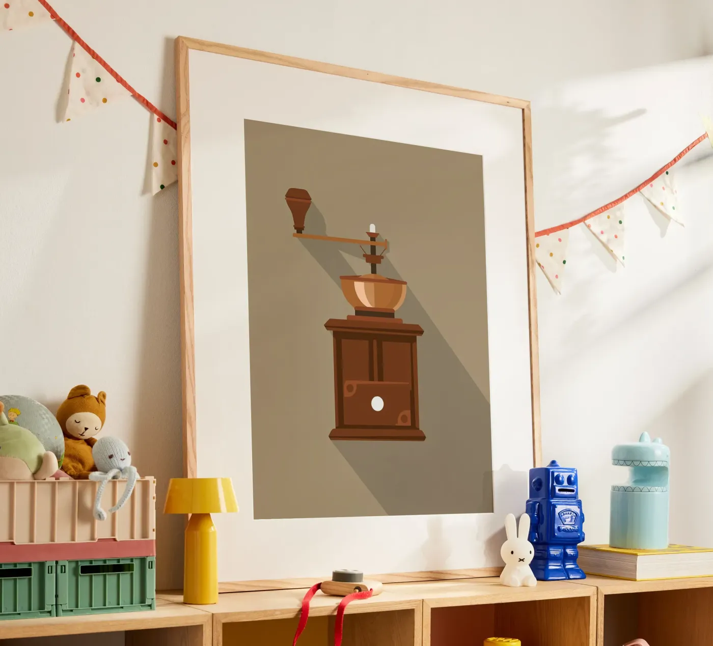 antique hand grinder poster flat design poster by LIFESTYLE OBJECTS