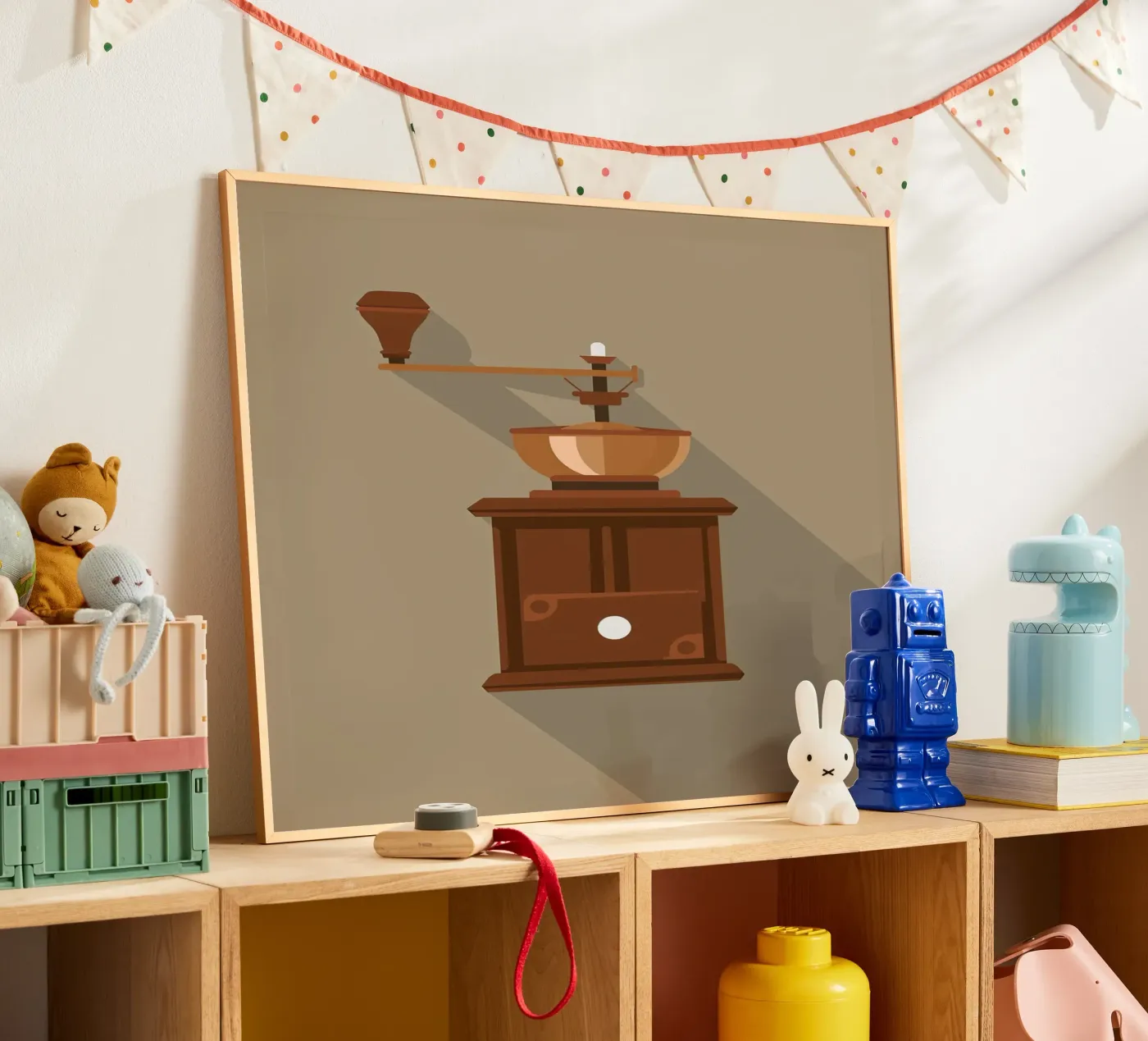 antique hand grinder poster flat design poster by LIFESTYLE OBJECTS