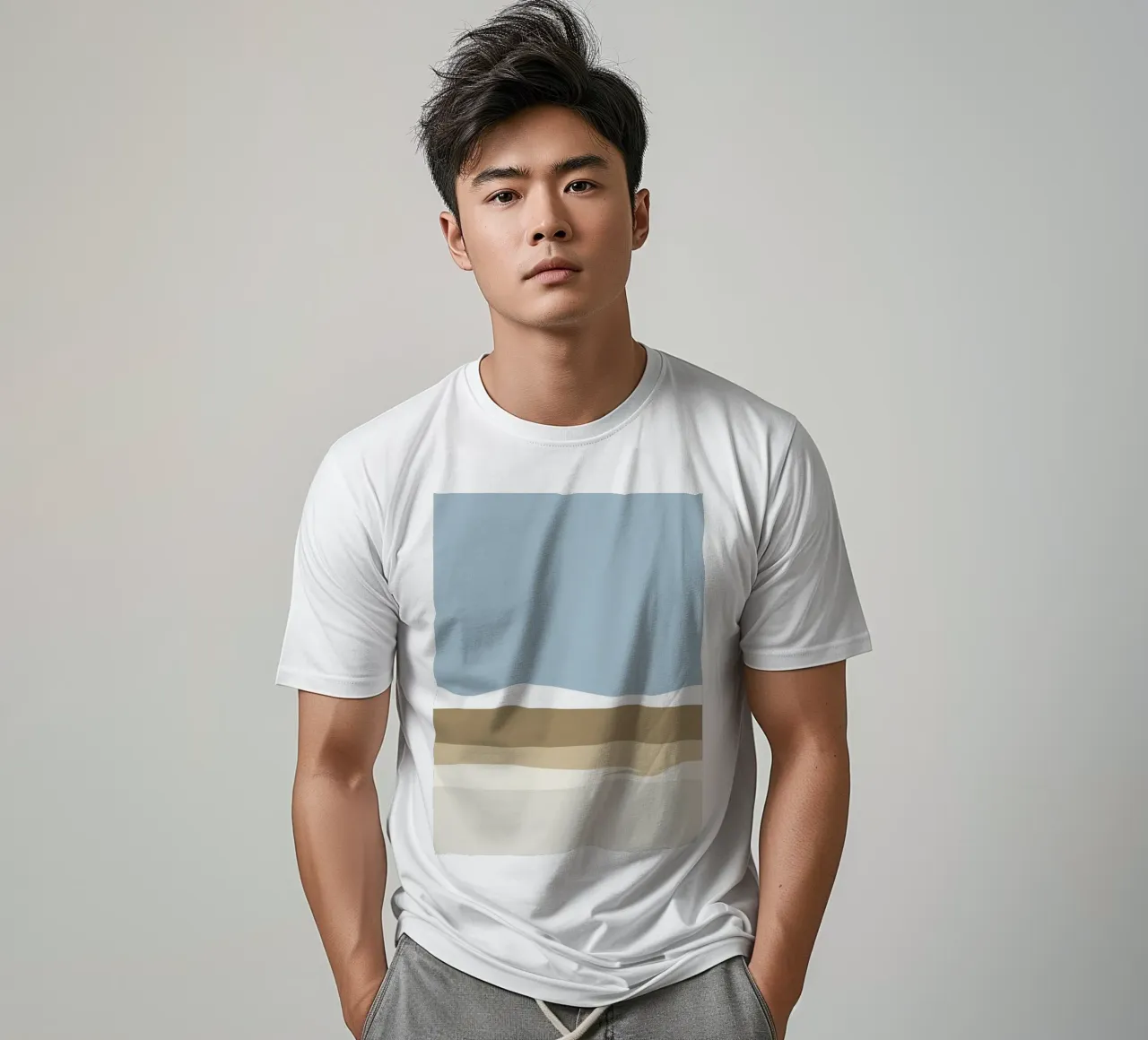 Semplice linea orizzontale che divide la composizione t-shirt da LIFESTYLE OBJECTS