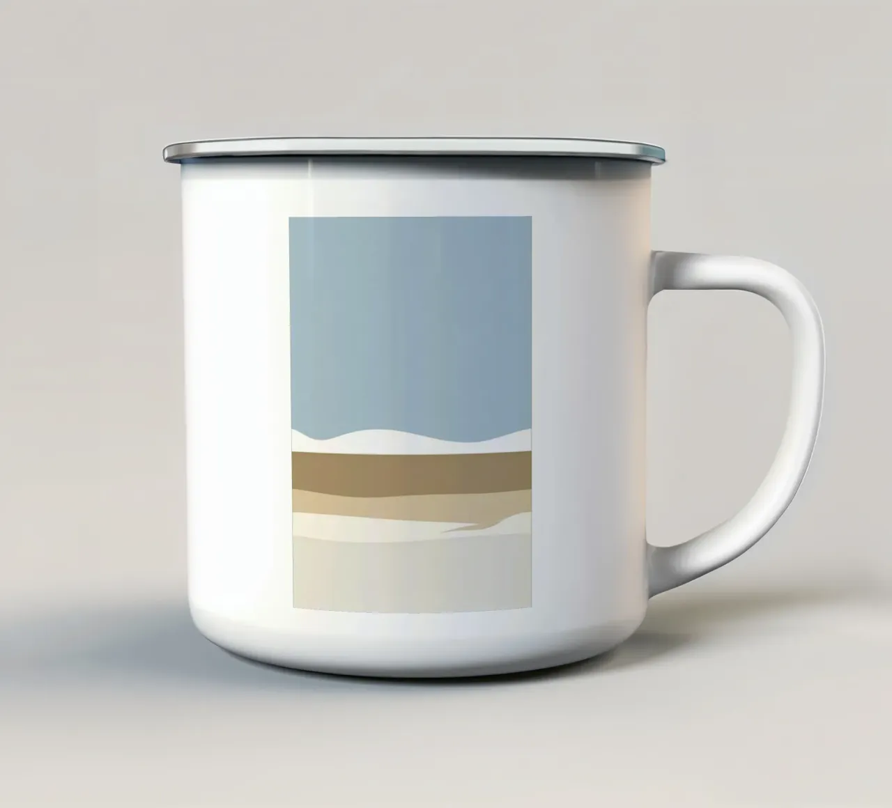Semplice linea orizzontale che divide la composizione tazza in smalto da LIFESTYLE OBJECTS