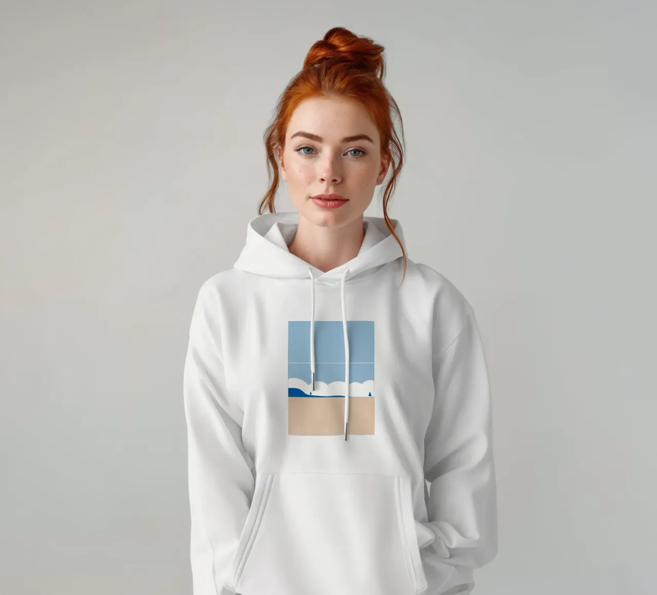 Semplice linea orizzontale che divide la composizione felpa con cappuccio da LIFESTYLE OBJECTS