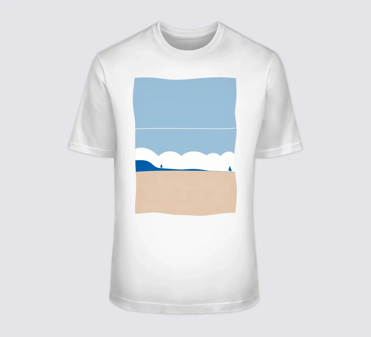 Simple horizontal line dividing composition t-shirt by LIFESTYLE OBJECTS