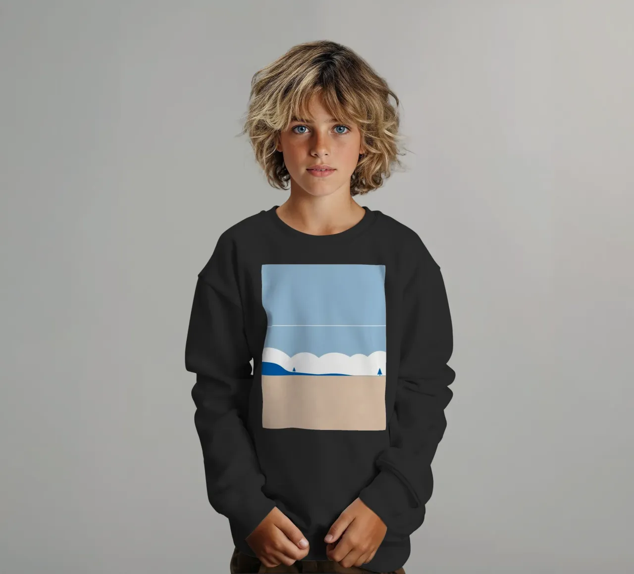 Semplice linea orizzontale che divide la composizione felpa bambino da LIFESTYLE OBJECTS