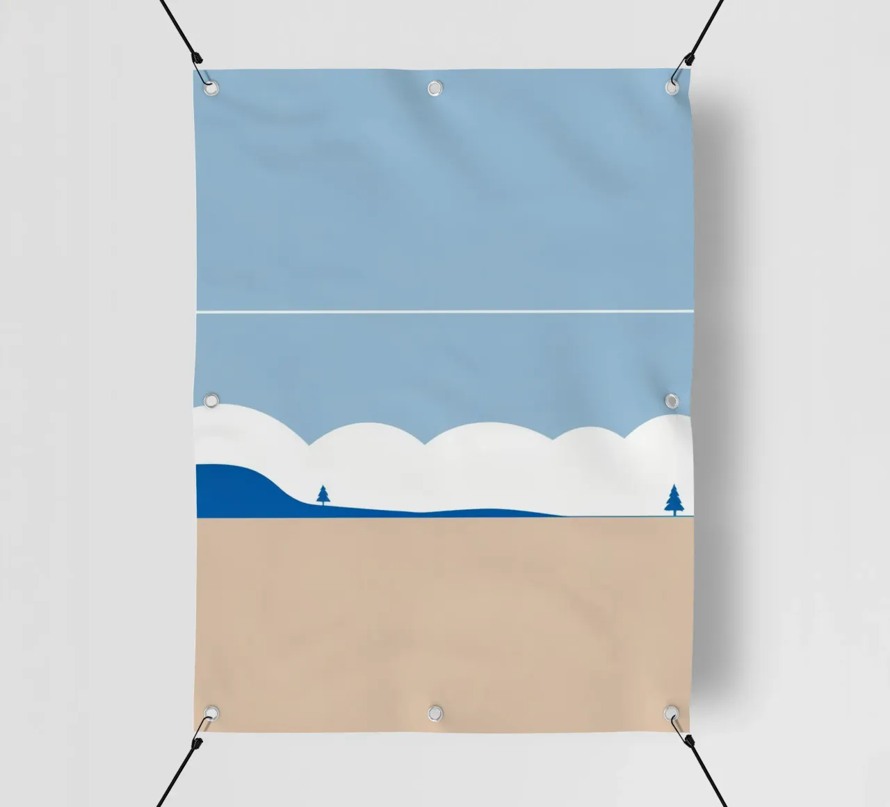Semplice linea orizzontale che divide la composizione telo in pvc da LIFESTYLE OBJECTS