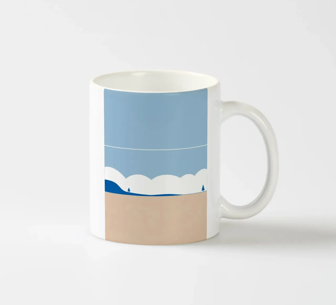 Semplice linea orizzontale che divide la composizione tazza in ceramica da LIFESTYLE OBJECTS