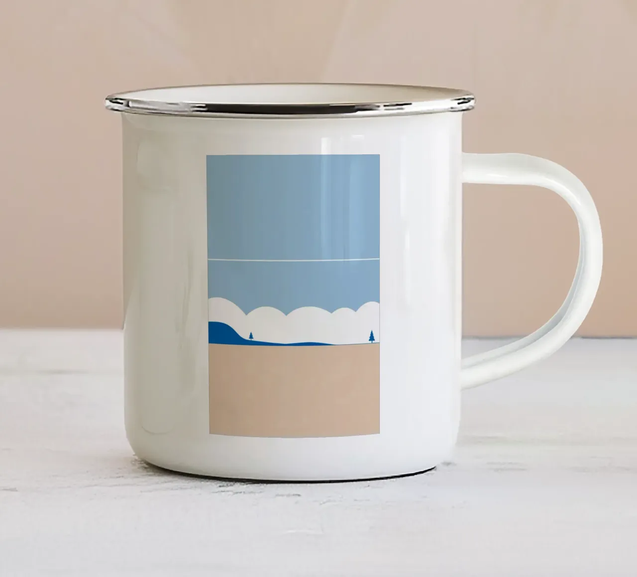 Semplice linea orizzontale che divide la composizione tazza in smalto da LIFESTYLE OBJECTS