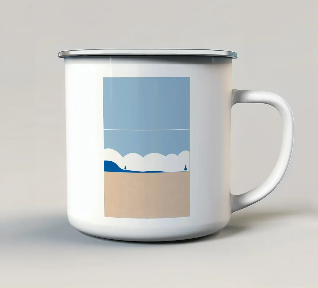 Semplice linea orizzontale che divide la composizione tazza in smalto da LIFESTYLE OBJECTS