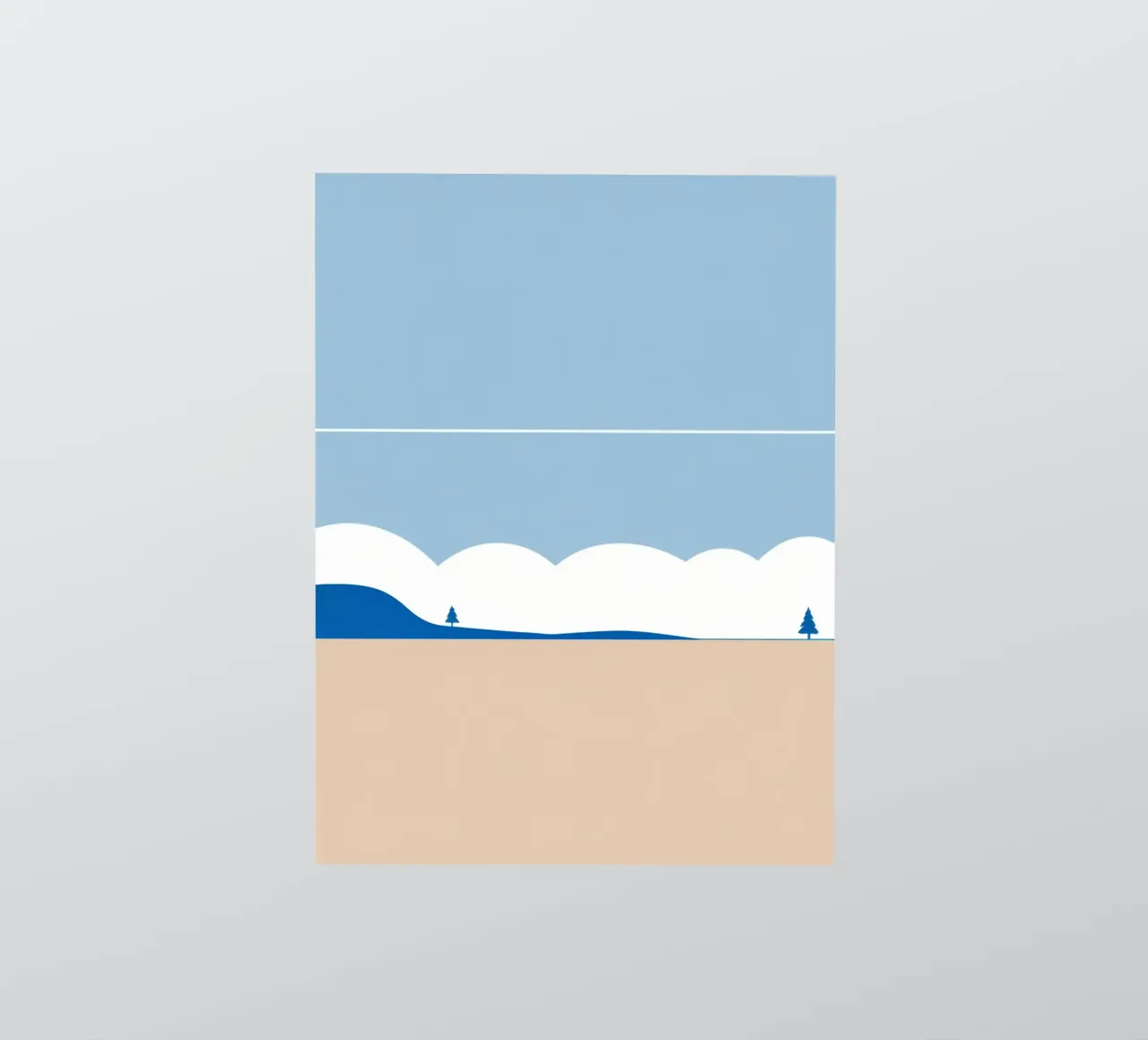 Einfache horizontale Linie, die die Komposition teilt Sticker von LIFESTYLE OBJECTS