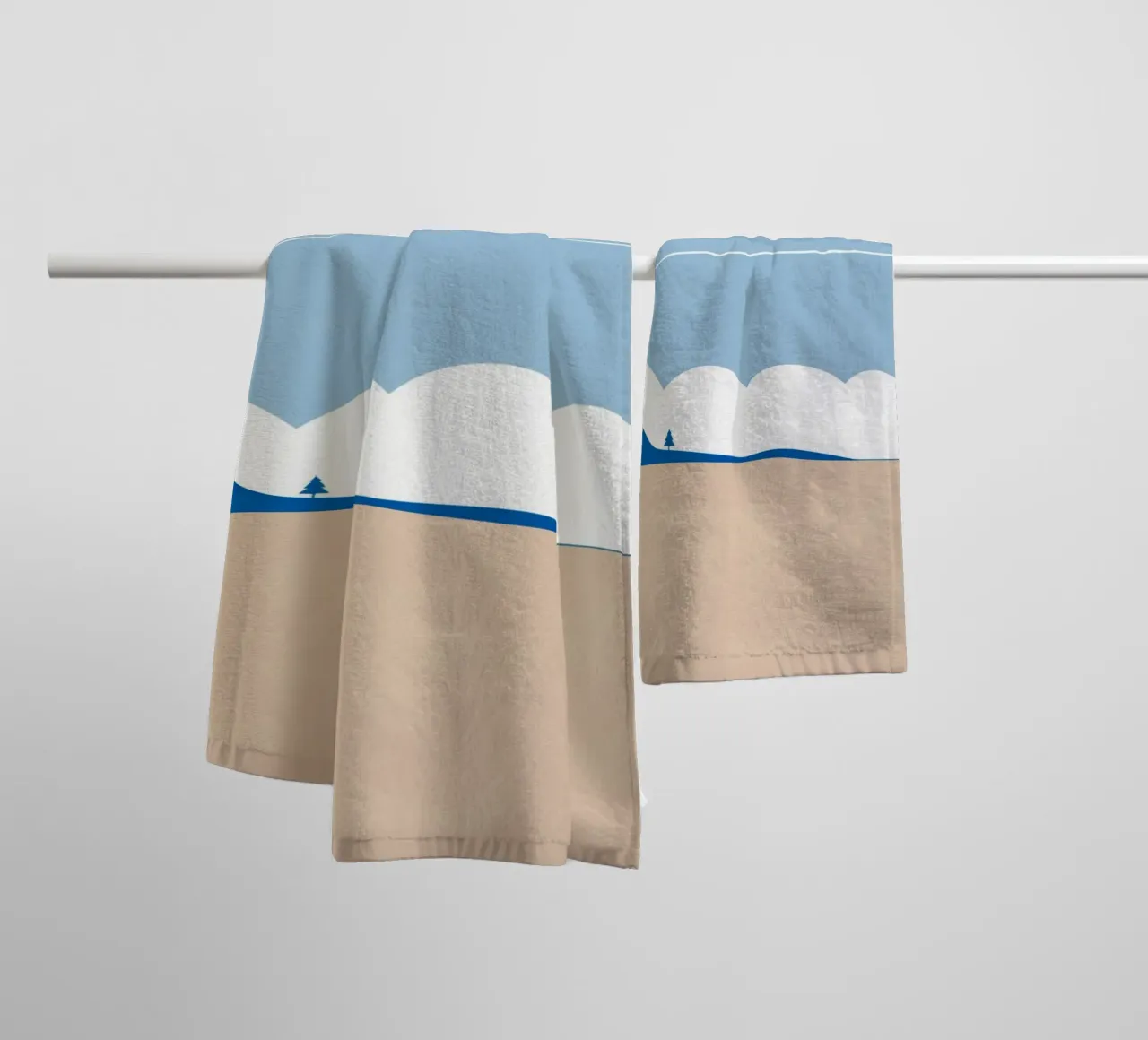 Semplice linea orizzontale che divide la composizione asciugamano da bagno da LIFESTYLE OBJECTS