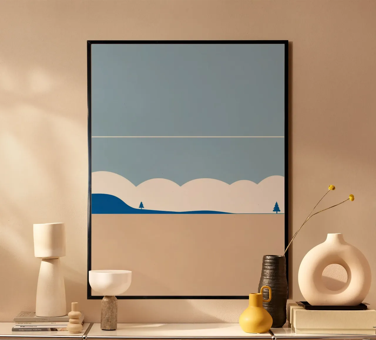 Eenvoudige horizontale lijn die compositie verdeelt hahnemühle van LIFESTYLE OBJECTS