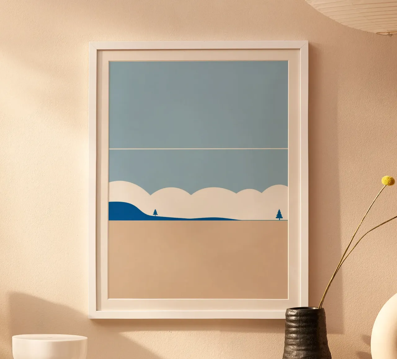 Eenvoudige horizontale lijn die compositie verdeelt hahnemühle van LIFESTYLE OBJECTS